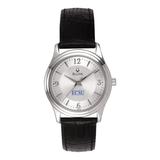 Women's Bulova Silver Elizabeth City State University Vikings Leather Watch