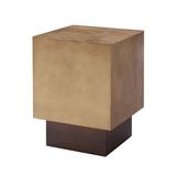 Benjara Cid Dia 24 Inch Modern Square End Table, Metal Platform Base Antique Copper Metal in Brown, Size 23.75 H x 17.75 W x 17.75 D in | Wayfair