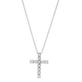 Sterling Silver Diamond Cross Pendant Necklace
