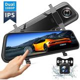 VanTop H609 Dash Camera 1080P Mirror Dual Dash Cam 10 IPS Full Touch Screen Infrared Night Vision Motion Detection G-Sensor Black