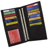 Mens Genuine Leather Long Bifold Wallet ID Card Purse Checkbook Clutch Billfold