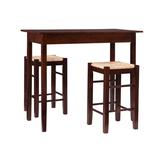3pc Counter Height Table Dining Sets Wood/Brown - Linon