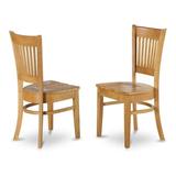 East West Furniture Vancouver 11 Wood Dining Chairs in Oak (Set of 2)