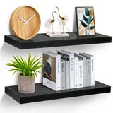 2Pcs/Set 24 Wood Wall Mounted Floating Shelves Storage Shelving For Living Room Dining Room Office Bedroom