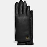 Coach Accessories | Coach Horse And Carriage Plaque Leather Tech Gloves | Color: Black | Size: Xs6.5 ( 6.25 In )