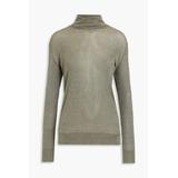 Metallic Stretch-knit Turtleneck Sweater