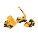 Maxx Action Dig Mini Construction Vehicles 3-Pack, Yellow