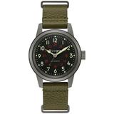 Bulova Men s Military Hack Automatic Green Leather Strap Watch 98A255