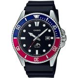 Casio Men s Sports Quartz 200m Stainless Steel/Black Resin Watch MDV106B-1A2V