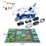 Large Aircraft Toy Set Cargo Toy Set with Large Play Mat Mini Educational Vehicle Car Set for Kids Toddlers Boys Child Gift for 3 4 5 6 Years Old 6 Cars Large Plane 11 Road Signs Game map