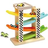 TOP BRIGHT Toddler Toys For 1 2 Year Old Boy And Girl Gifts Wooden Race Track Car Ramp Racer With 4 Mini Cars