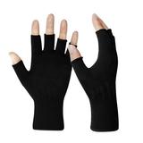 EvridWear Unisex Men Women Merino Wool String Knit Liner Fingerless Touchscreen Gloves (Black S/M)