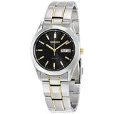 Seiko Men s Solar - Black Dial - Two-Tone - 10 Month Power Reserve - Day-Date