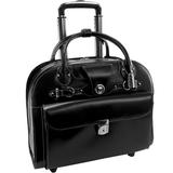 McKlein EDGEBROOK Wheeled Ladies Laptop Briefcase Top Grain Cowhide Leather Black (96315)