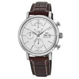 IWC Portofino Chronograph Silver Dial Brown Leather Strap Men's Watch IW391027 IW391027