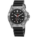 Victorinox Men s 241733 I.N.O.X. Professional Diver Analog Display Quartz Watch Black Genuine Rubber Band Round 45mm Case
