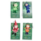 Gracious Christmas,'Set of 4 Handcrafted Cibaque and Cotton Worry Dolls'