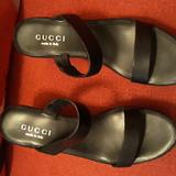 Gucci Shoes | Gucci Black Monogram Platform Sandals Size 7 B | Color: Black | Size: 7