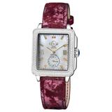 Bari Mother Of Pearl Dial Stainless Steel Case Leather Strap Watch