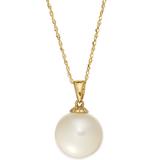 Pearl Necklace, 14k Gold Cultured Freshwater Pearl Pendant (11mm)