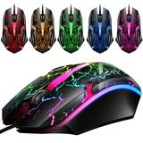 TSV RGB Gaming Mouse Wired Programmable Ergonomic USB Mice 1200DPI 7 Color Backlit for Laptop PC Computer High Precision PC Gaming Mice for Desktop Windows Mac Gamer Black