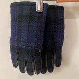 J. Crew Accessories | Jcrew | Wool + Leather Gloves | Color: Black/Green | Size: Os