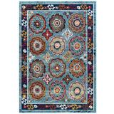 Red Area Rug - Bungalow Rose Wakeen Floral Machine Made Braided Polypropylene Indoor/Outdoor Area Rug in Blue/Polypropylene in Red | Wayfair
