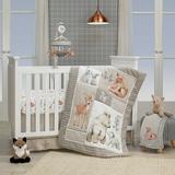 Lambs & Ivy Painted Forest 4-Piece Crib Bedding Set - Gray Beige White