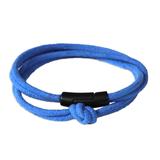 Charming Blue,'Blue Suede Wrap Bracelet with Knot and Double Strands'