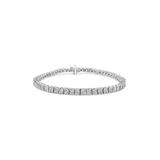 Women's Sterling Silver Diamond Square Frame Miracleset Tennis Bracelet 8" by Haus of Brilliance in White