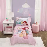 Disney Princess "always Be Bold" 4-Piece Toddler Bedding Set In Pink