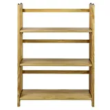 Casual Home 3-Shelf Folding Stackable Bookcase, Natural
