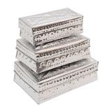 Reflective Flashes,'Set of 3 Aluminum Decorative Boxes Handmade in Indonesia'