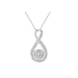 Women's Sterling Silver Diamond Accent Infinity Pendant Necklace by Haus of Brilliance in White