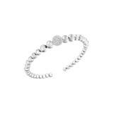 Women's .925 Sterling Silver 1/6 Cttw Diamond Rondelle Graduated Ball Bead Cuff Bangle Bracelet (I-J Color, by Haus of Brilliance in White