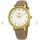 Kate Spade Accessories | Kate Spademonterey Mother Of Pearl Dial Ladies Watch Ksw1131 Crystals Bezel | Color: Gold/Gray | Size: Os
