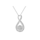 Women's Sterling Silver Diamond Accent Infinity Pendant Necklace by Haus of Brilliance in White