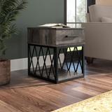 Kathy Ireland Home by Bush Furniture City Park Industrial End Table with Drawer - CPT118GH-03