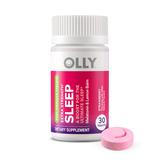 OLLY Fast Dissolves Extra Strength Sleep - 30 Tablets & Lemon Balm Blend - Vegan & Sugar Free - Strawberry Flavor