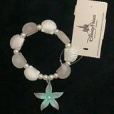 Disney Jewelry | Disney Parks Mermaid Bracelet Ariel Or Moana Costume Jewelry Nwt Shells & Flower | Color: Green/White | Size: Os