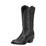 Women's Heritage R Toe Western Boots in Black Deertan, B Medium Width, Regular Calf, Size 5.5, by Ariat