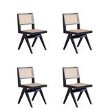 Manhattan Comfort Solid Wood Folding Side Chair in Wood in Black, Size 32.87 H x 17.64 W x 21.06 D in | Wayfair 2-DCCA03-BK