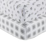 Parent s Choice 100% Cotton Fitted Crib Sheets for Baby Boys and Girls Plaid Sheep 2-Pack