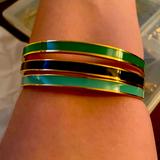 Kate Spade Jewelry | Kate Spade Euc Green Black Gold 3 Pack Bangle Set Euc Includes As-Is Bag | Color: Gold/Green | Size: Os