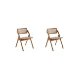 Manhattan Comfort Lambinet Cane Dining Folding Chair - Set of 2