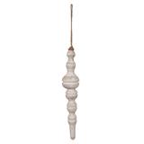 Vickerman 706961 - 12" White Washed Turned Wood Finial Christmas Tree Ornament (2 Pack) (JE222115)