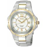 Seiko Men's Sgee68 Coutura Two-tone Silver And White Dial Watch