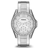Women's Fossil Riley Watch, Silver Metallic