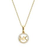Women's Michael Kors Signature Logo Necklace, Gold Metallic