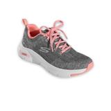 Women's Skechers® Arch Fit - Comfy Wave, Grey/Pink 6.5 W Wide